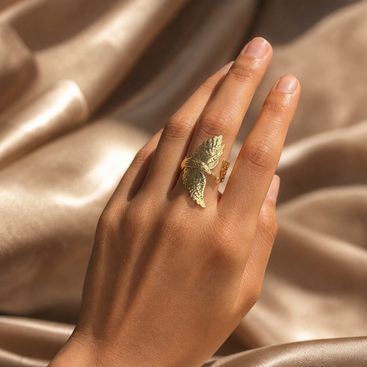 Gold Leaf Wrap Statement Ring