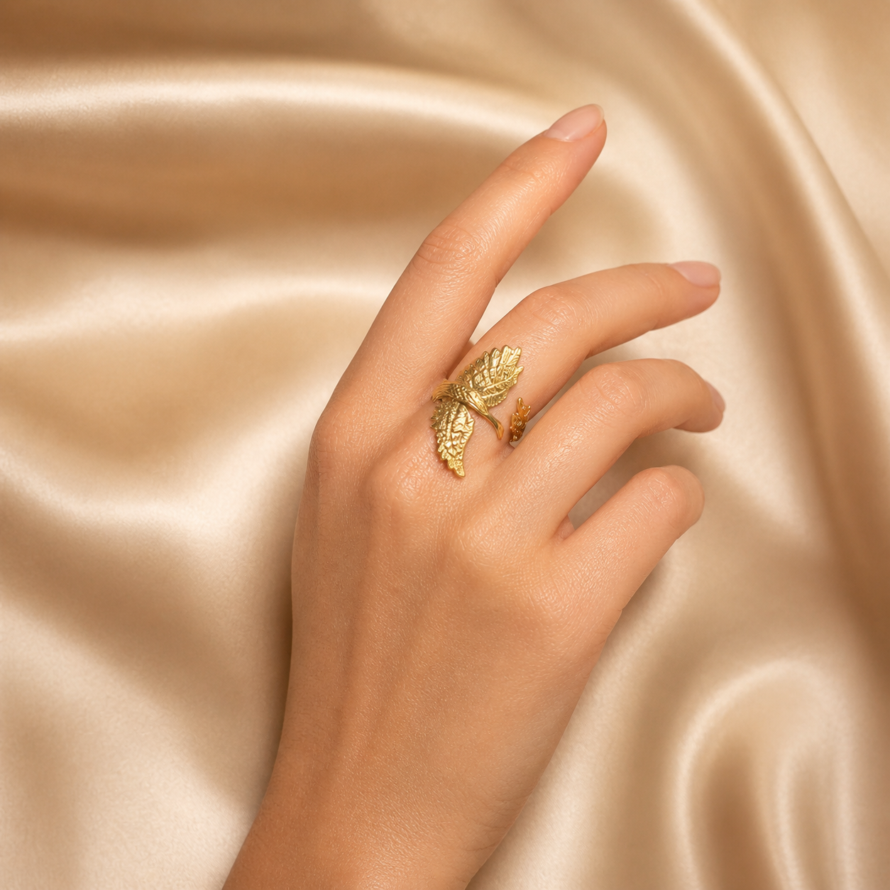 Gold Leaf Wrap Statement Ring