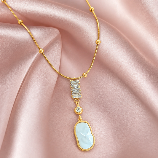 Pearl & Crystal Layered Pendant Necklace