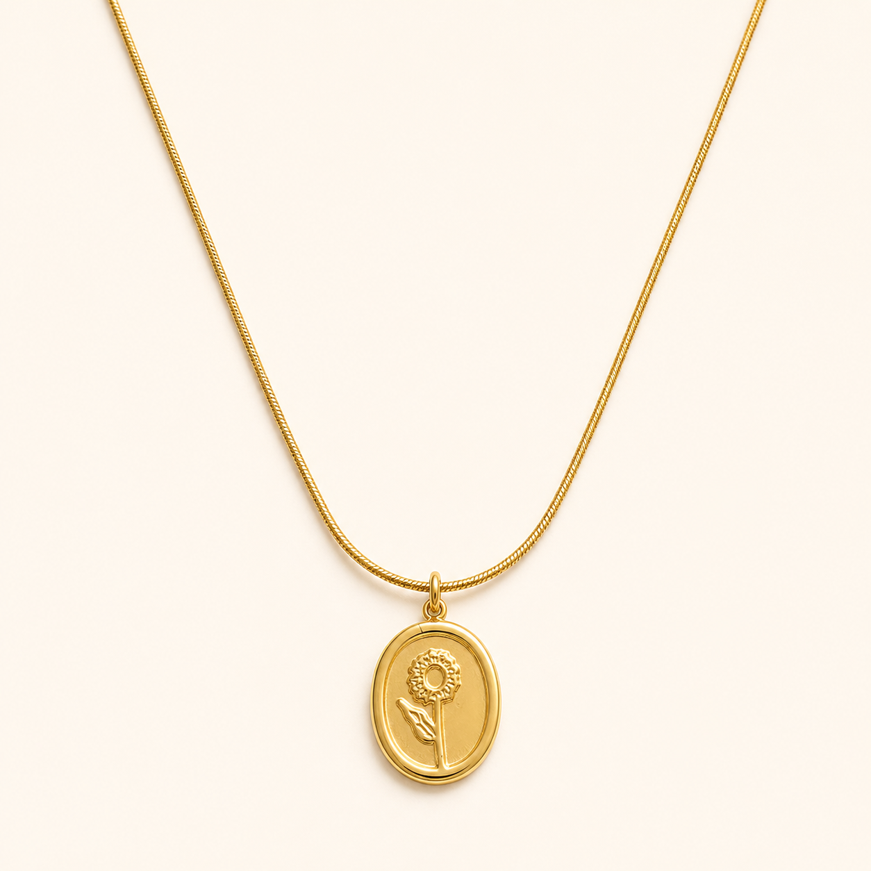 Sunflower Medallion Necklace