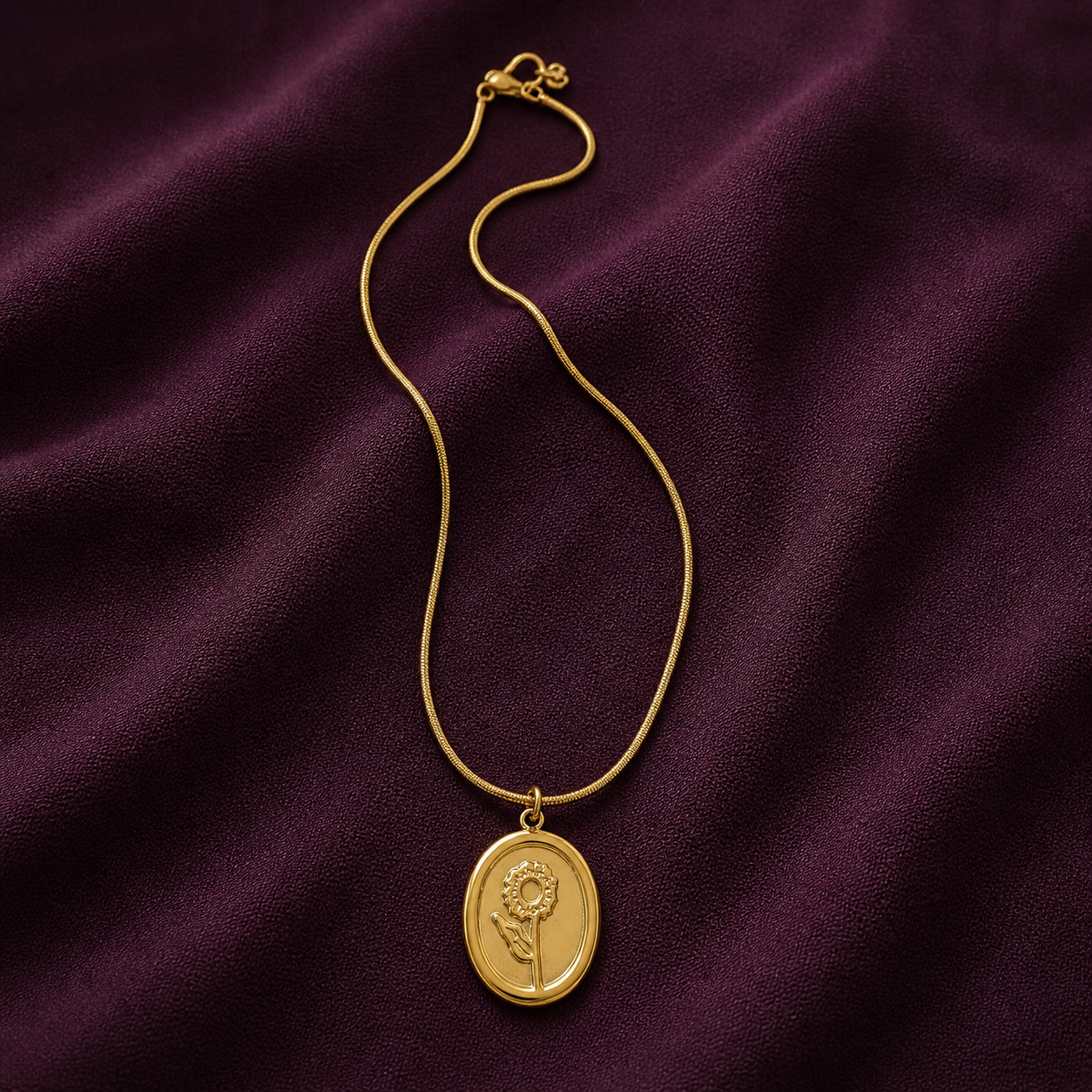 Sunflower Medallion Necklace