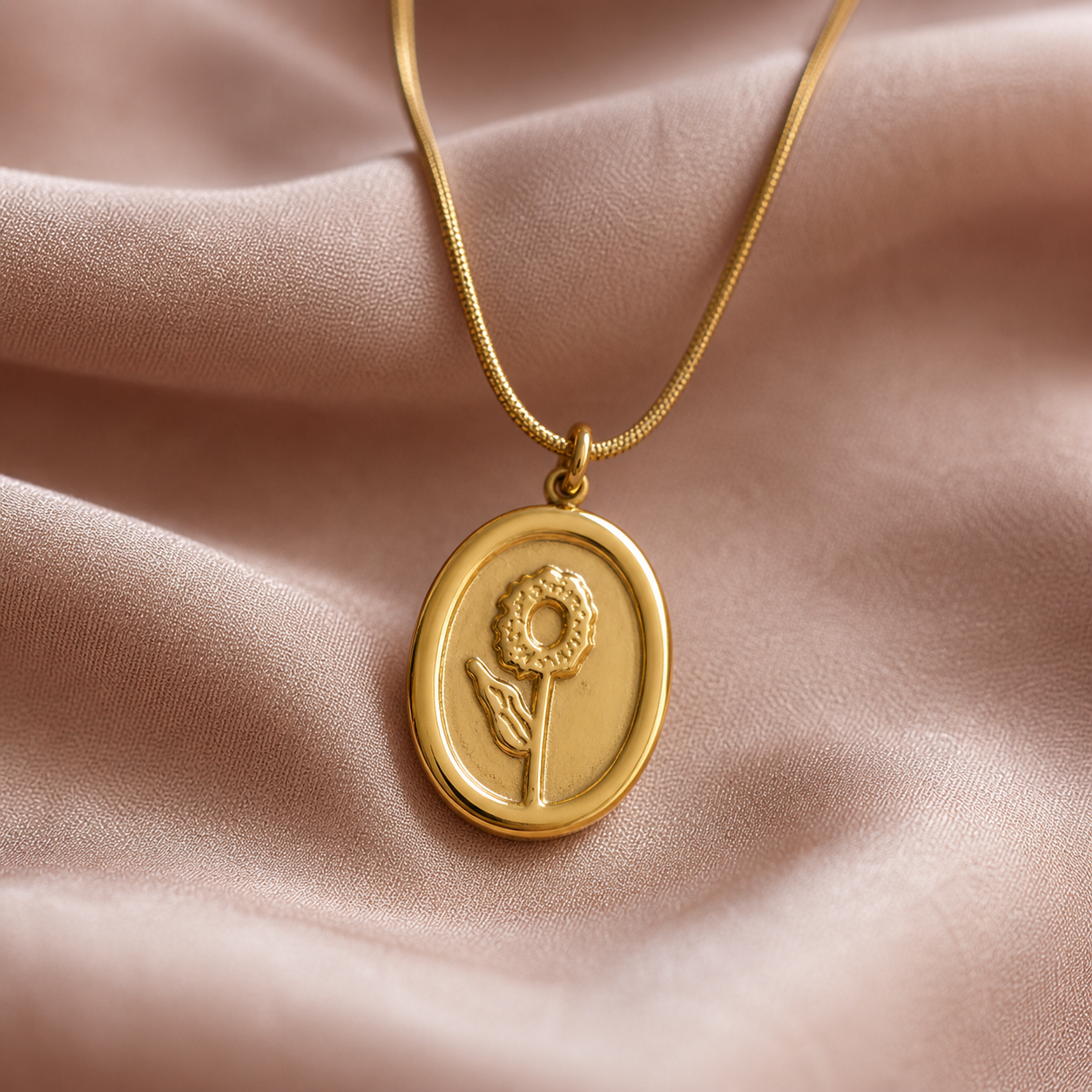 Sunflower Medallion Necklace