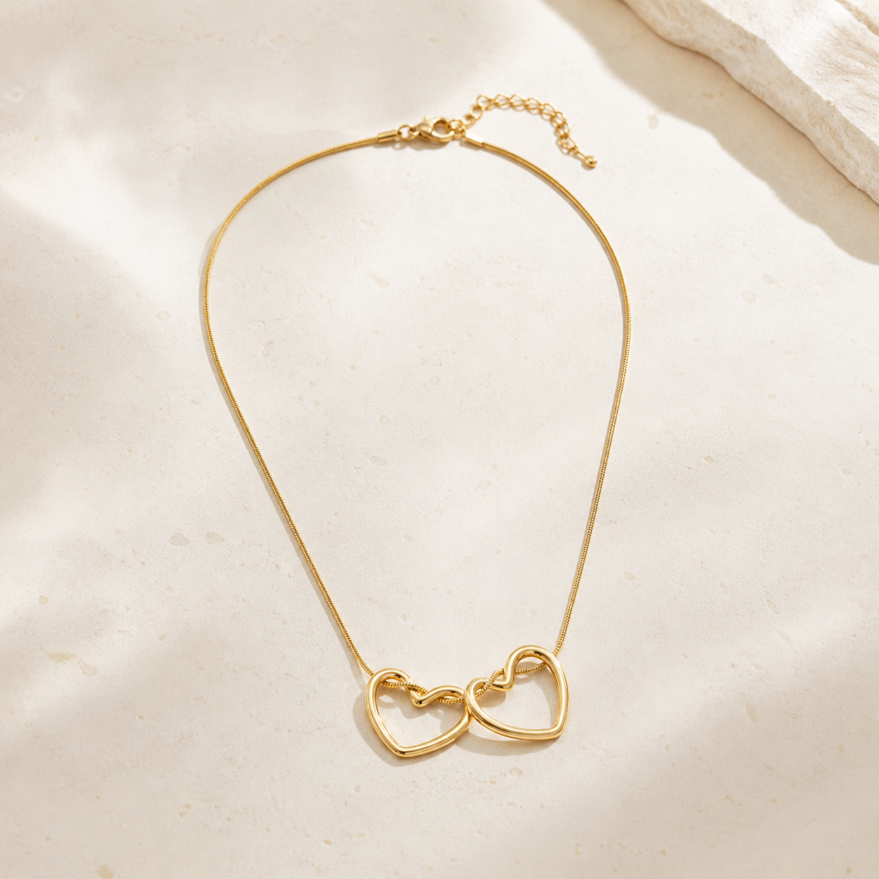 Interlinked Double Heart Necklace
