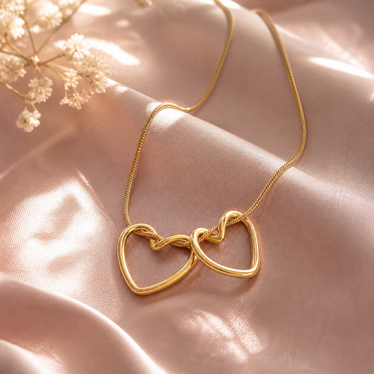 Interlinked Double Heart Necklace