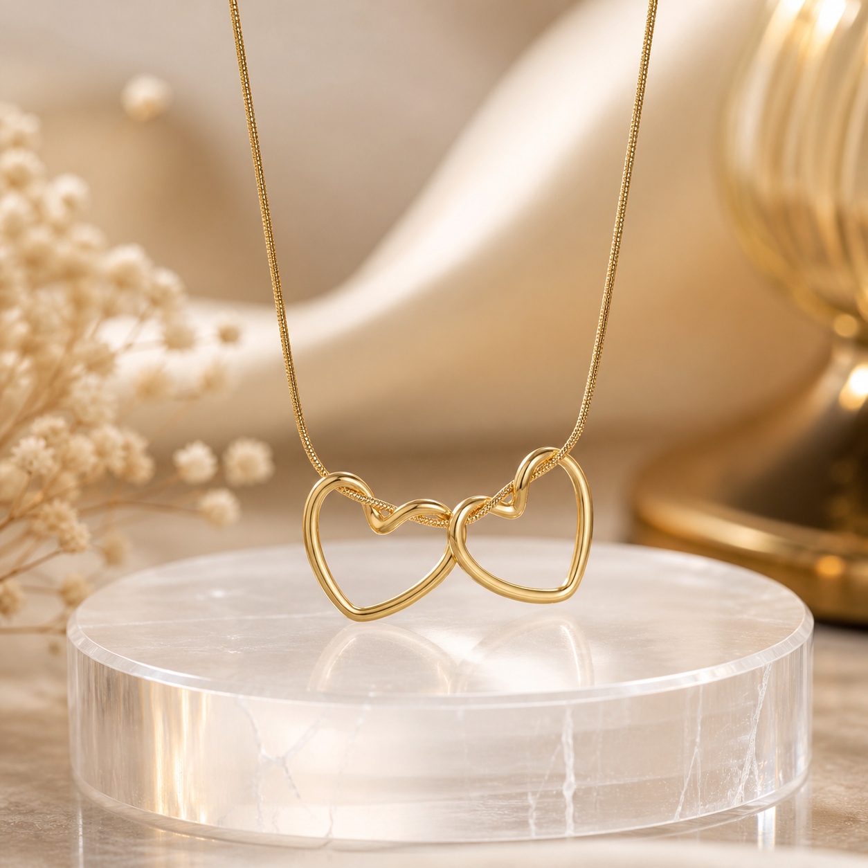 Interlinked Double Heart Necklace