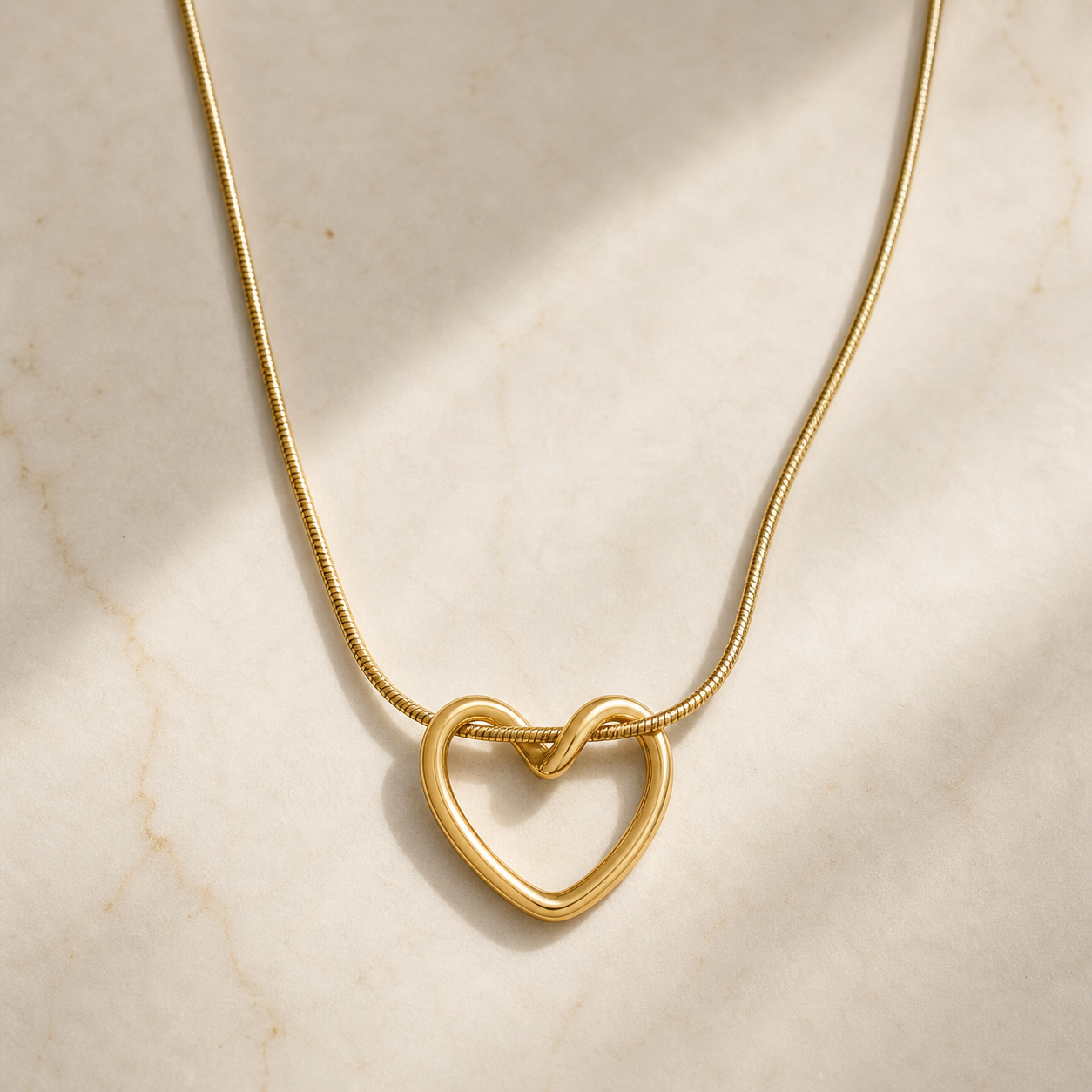 Open Heart Knot Necklace