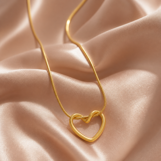 Open Heart Knot Necklace