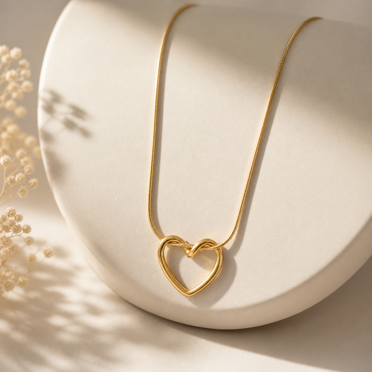 Open Heart Knot Necklace
