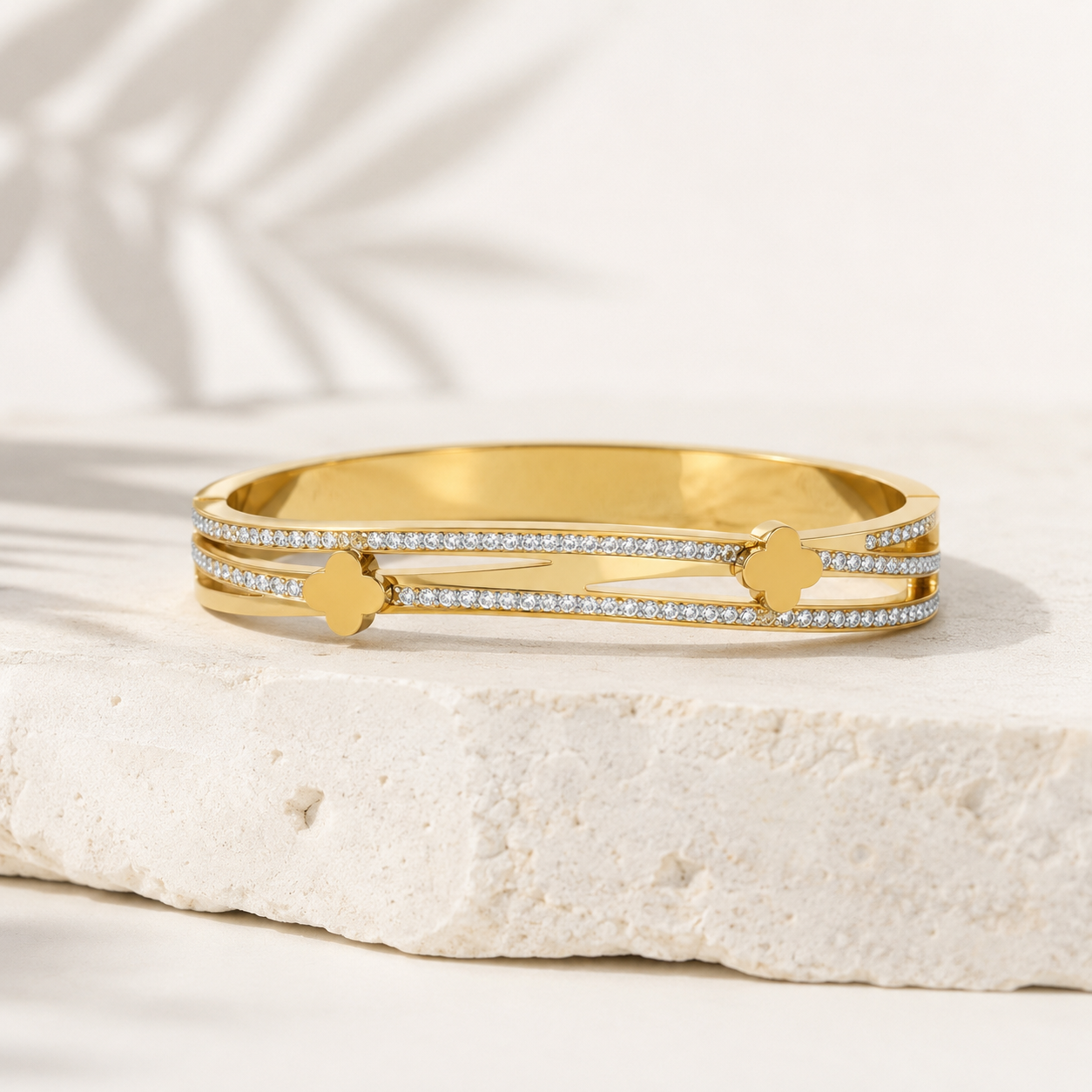 The Flower Child 🌼 — Set of 3 Floral Gold Bangles