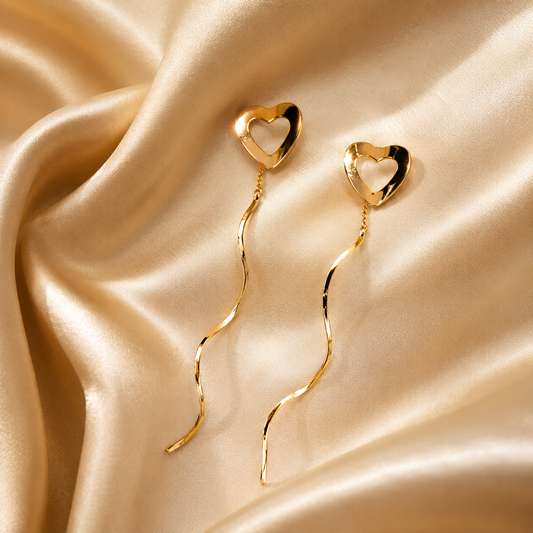Sui Dhaga Heart Drop Earrings