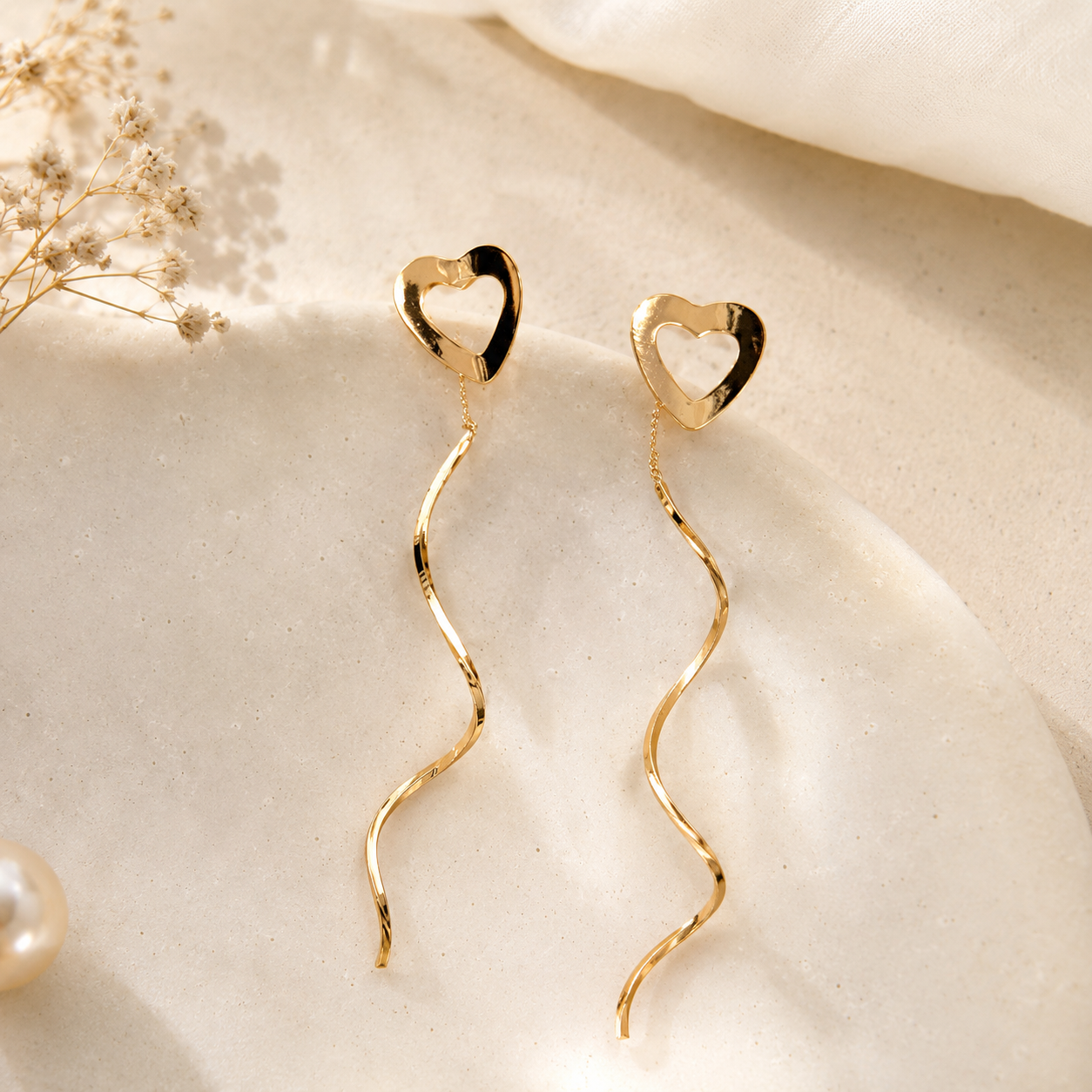 Sui Dhaga Heart Drop Earrings