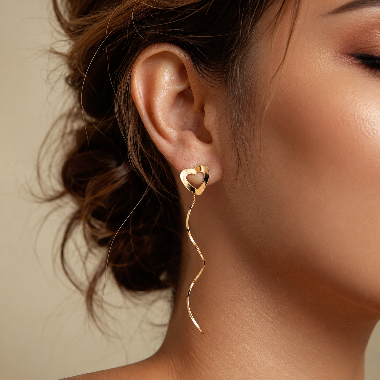 Sui Dhaga Heart Drop Earrings