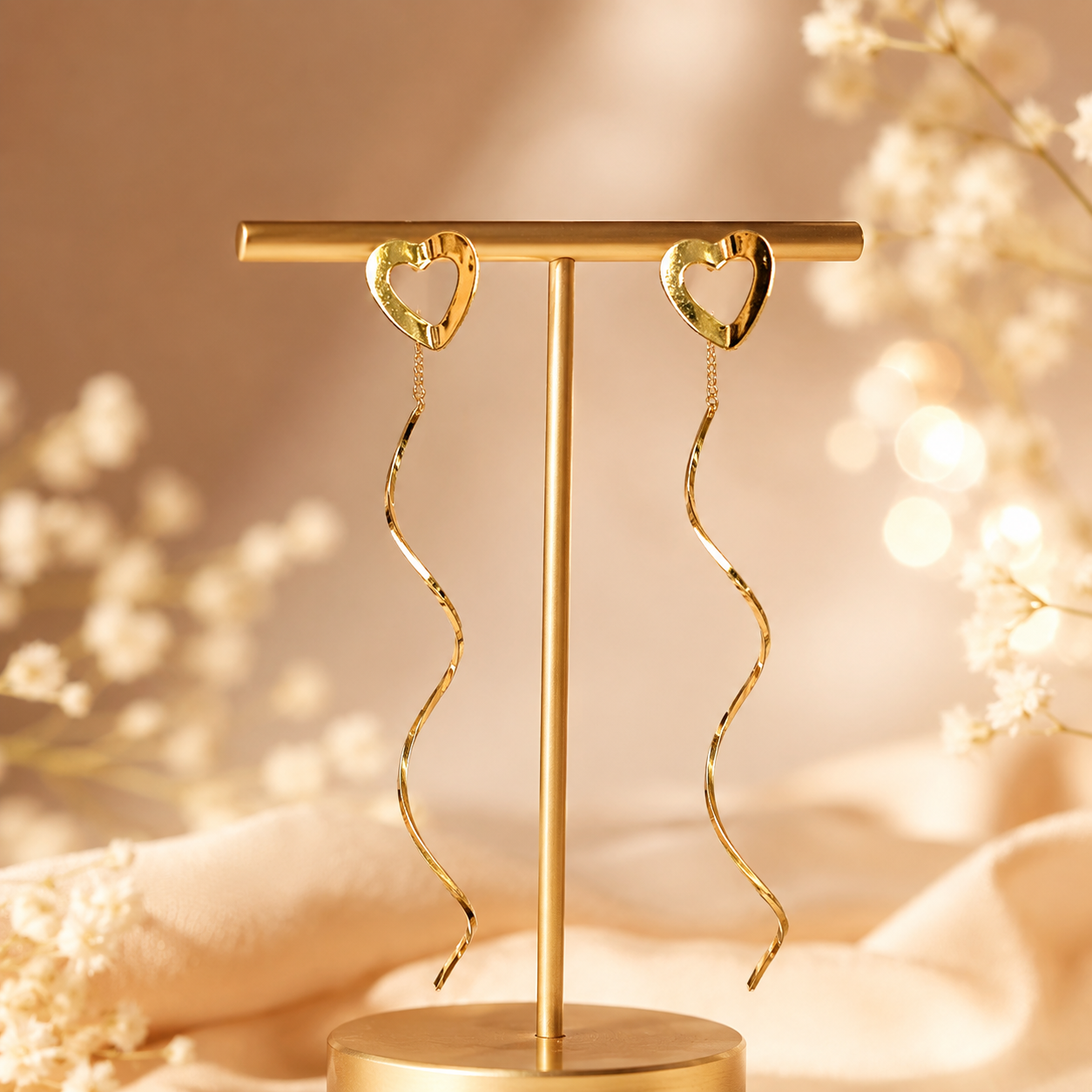 Sui Dhaga Heart Drop Earrings