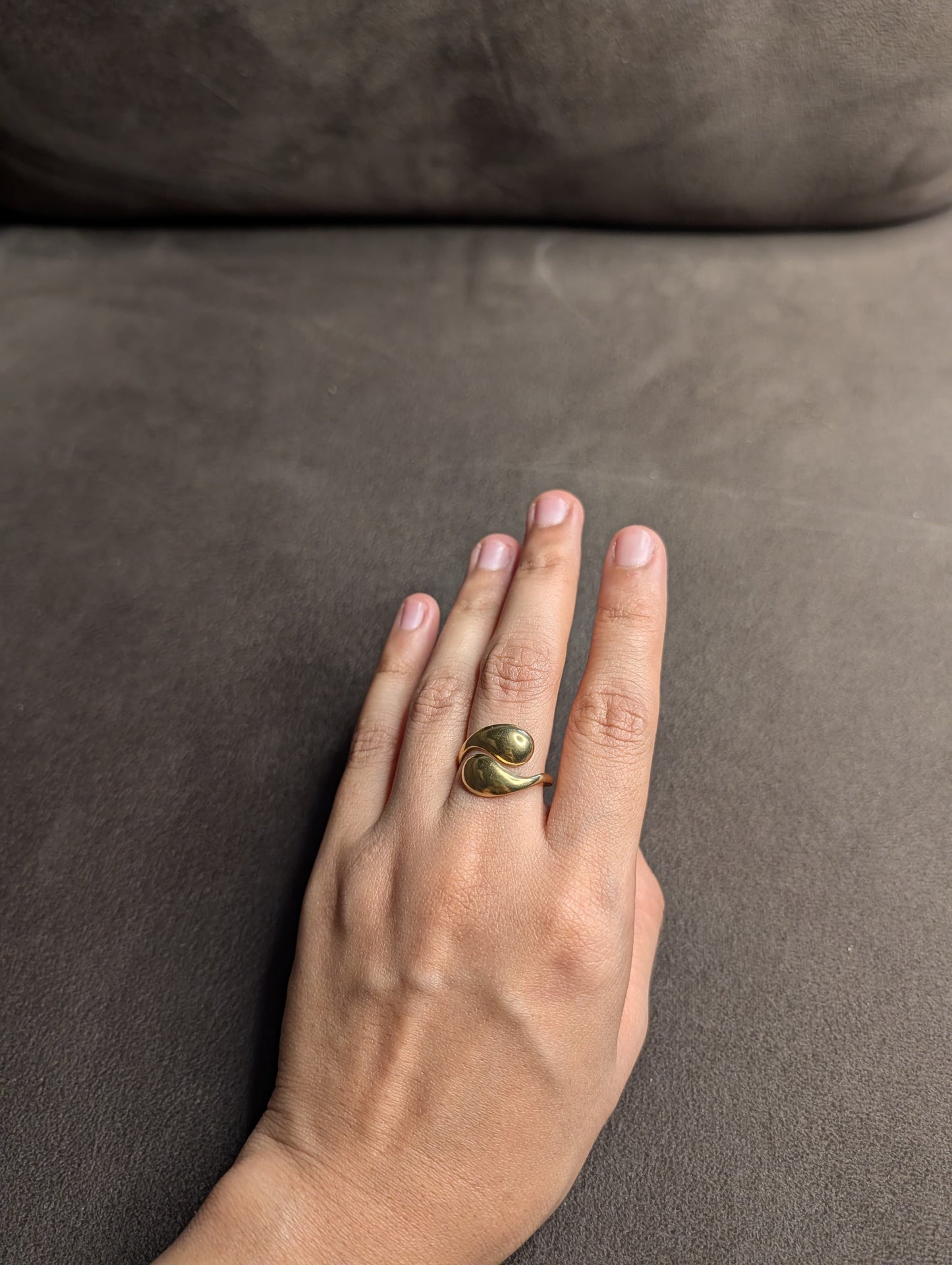 Gold Swirl Dome Statement Ring