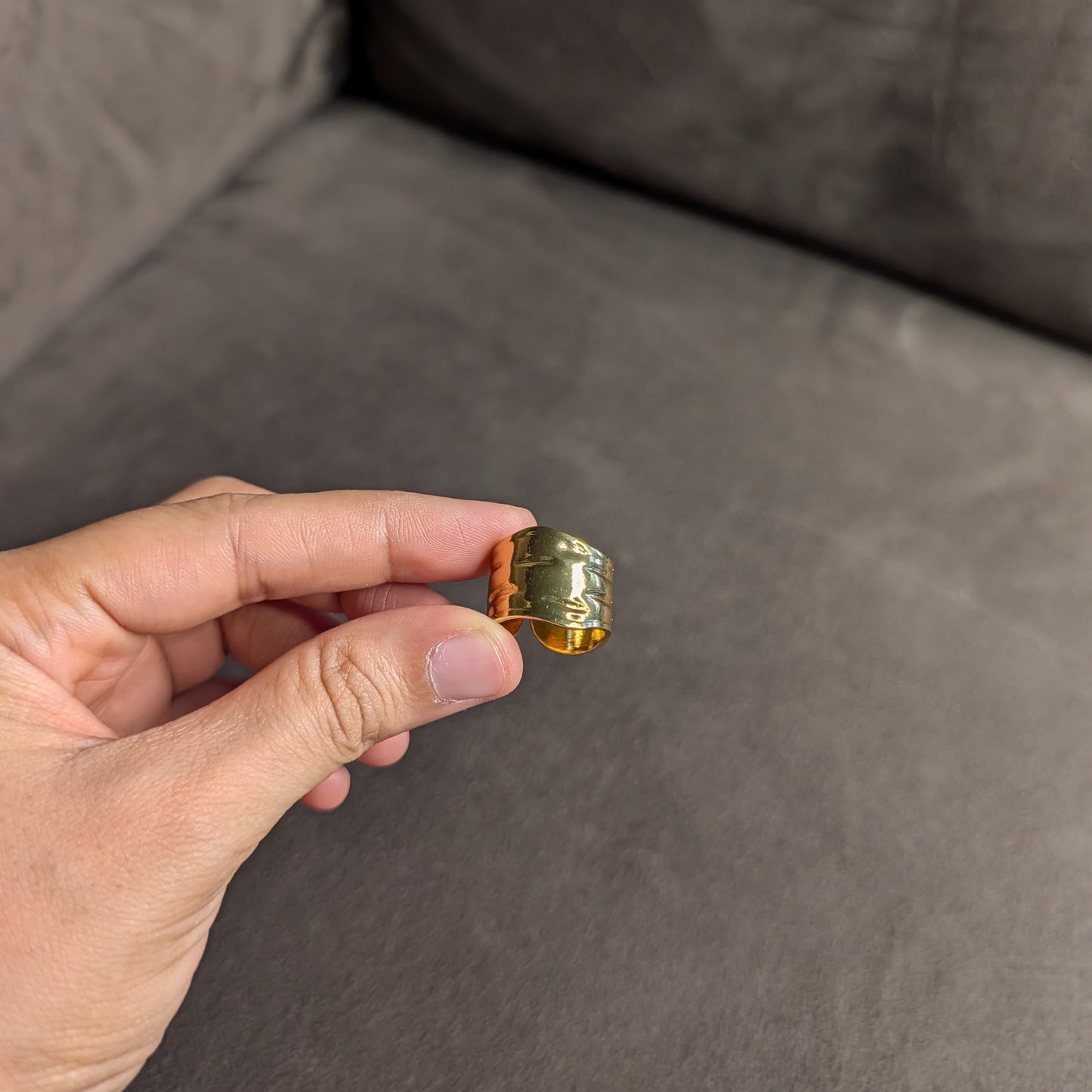 Gold Wide Band Dome Ring