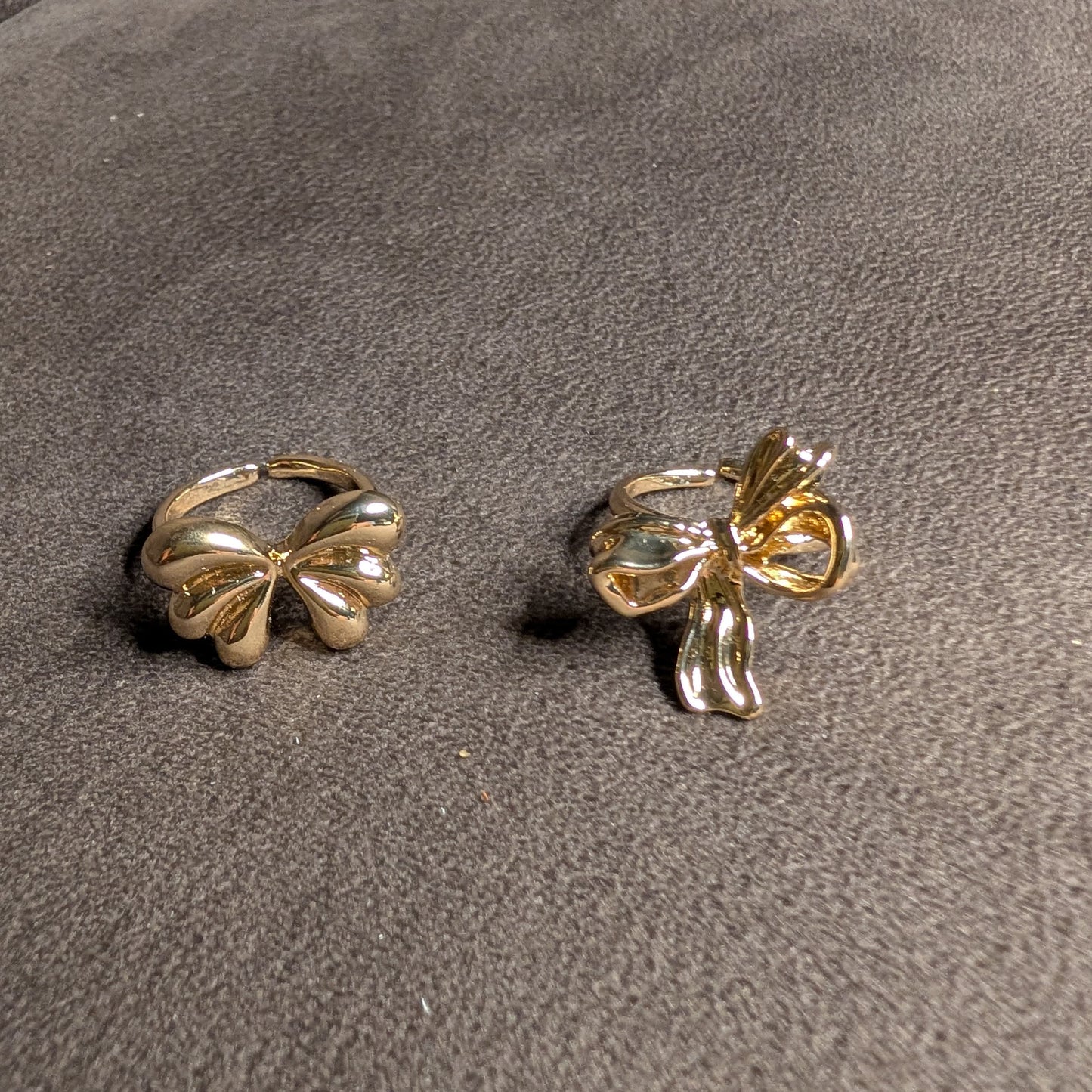 Gold Bow Ring Combo — Set of 2