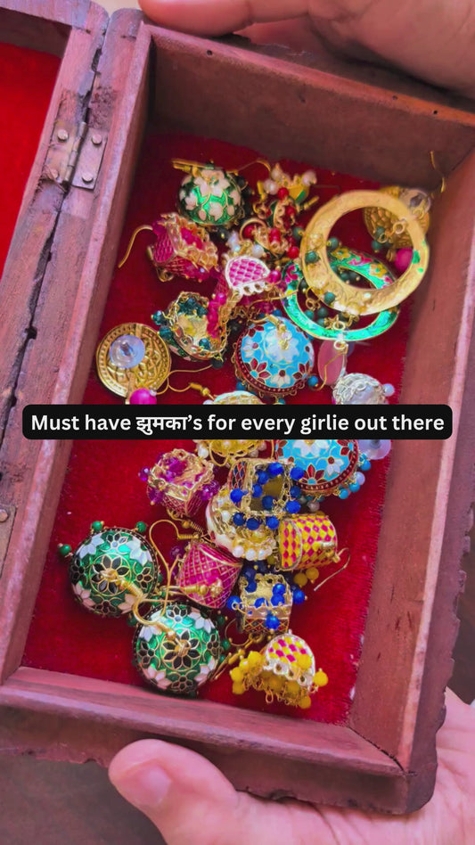 Collection of 9 Meenakari Jhumka